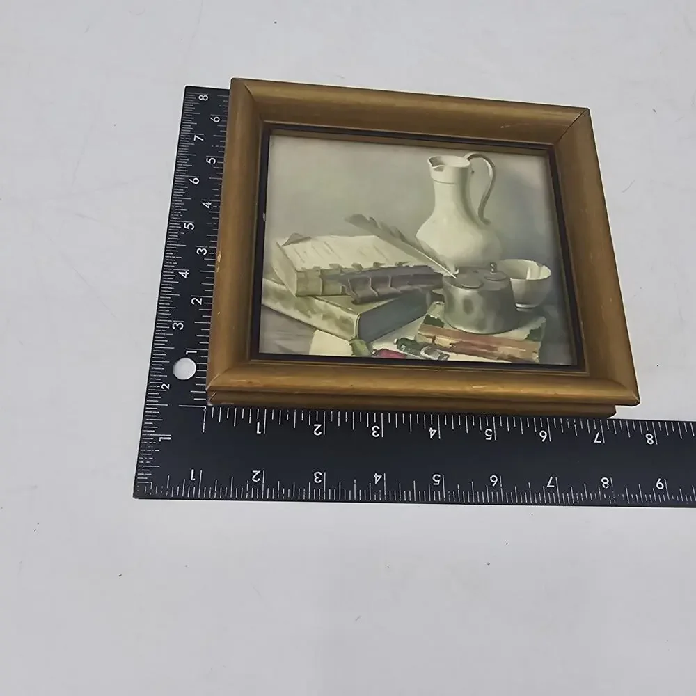 1970s Henk Bos Still Life Lithograph Framed Print Mid-Century Kitchen Moody Vtg